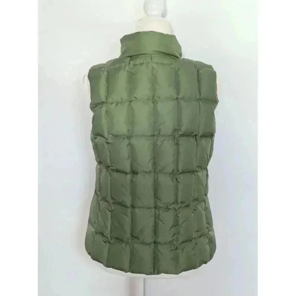 GAP Women’s Down Quilted Puffer Zip Up Vest Emerald Green Size M - Picture 3 of 10